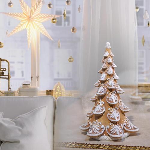 Cynkeyee Gingerbread Christmas Decorations Xmas-Tree Collectible-Figurines - Christmas Decoration Party Decorations Gift for Women Table Centerpiece 3.5x3x5.5 Inch