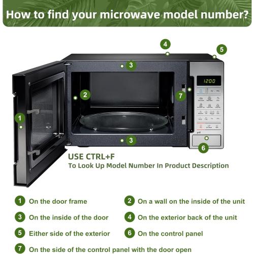 12 Whirlpool Microwave Glass Plate Replacement W11367904 W11291538 W10337247 W11443145, Compatible with Whirlpool Microwave Glass Turntable Plate WMH31017 WML55011 Whirlpool 12 Inch Microwave Plate