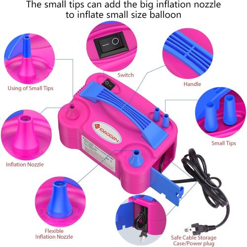 IDAODAN Electric Balloon Pump, Portable Electric Balloon Blower Machine Inflator Air Pump for Party Decorations