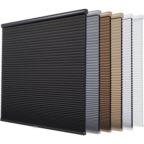 White 23x48 Persilux Custom Blackout Cellular Window Shades Cordless Blinds Honeycomb Blinds for Windows (White 23W x48H) Window Shades for Home, Room Darkening Cellular Door Blinds for Kitchen Easy to Install