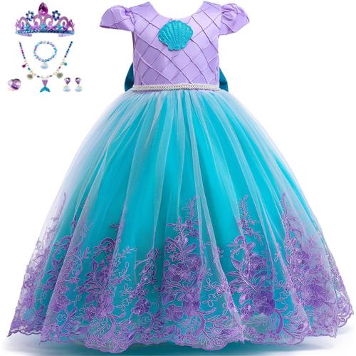 7-8 Years PURFEEL Girls Mermaid Princess Dress Kids Mermaid Costume Dress up for Ariel