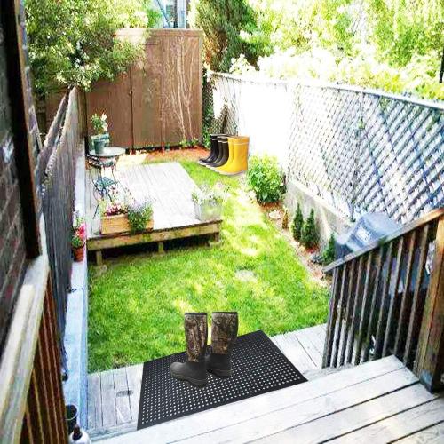 Anti-Fatigue Rubber Floor Mat - NANBOWANG Commercial Grade Grease Resistant Non-Slip Recycle Tyre Floor Mats for Restaurant Kitchen Bar Garden Outdoor Wet Area (20X30)