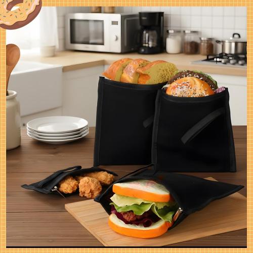 Reallnaive 4 Set Insulated Sandwich Bags, 4 Sizes, Casual Design