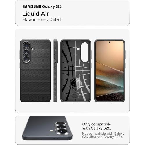 Spigen for Galaxy S26 Case, Liquid Air [No Magnet Ring] [Military-Grade Protection] - Matte Black