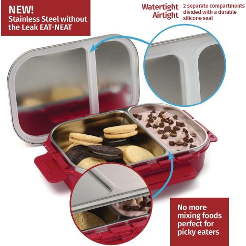Signoraware Stainless Steel Bento Box, Red, For Men, Unisex, Meal Holder, 34 Oz, Leakproof, Portion Control, Easy Carry, BPA Free, Rust Resistant
