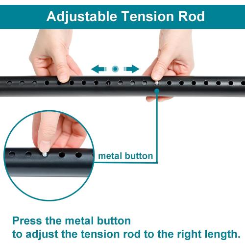 Oxdigi Tension Shower Doorway Curtain Rod/Adjustable 82.7-102.4 inches No Drilling Window Curtain Rod for Bethroom, Indoor Decor/Matt Black