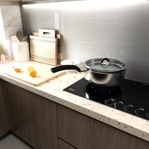 BAYYA Extra Wide Silver Stainless Steel Textured Countertop Contact Paper | Vinyl Self-Adhesive Wallpaper Glossy Thick 31.5x80inch Waterproof, Oil-Proof, Heat-Resistant Metal Look Stickers for Kitchen