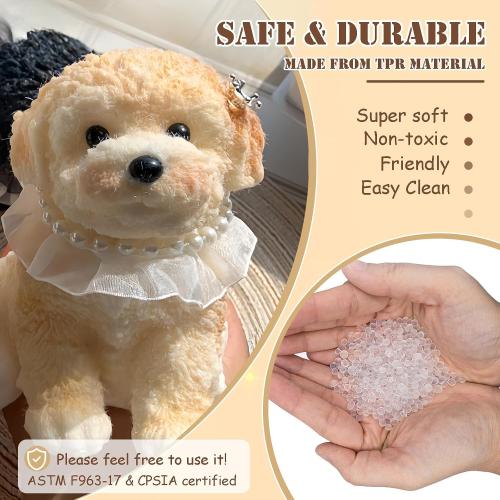 Big Taba Squishy Dog, Handmade Squishy Dog Stress Relief Toy for Adult/Kids, Cute & Soft Teddy Dog Design, Perfect Squeeze Toys Gift for Relaxation and Fun(Cream Color)