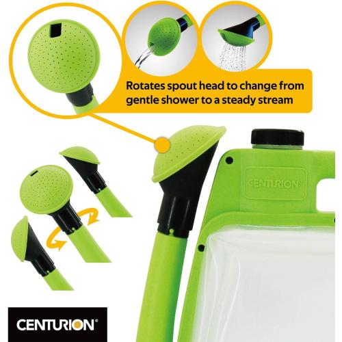 Centurion 1407 Foldable Clear Plastic Watering Can,1½ Gal with Rotating Nozzle, Long Stem Spout, Compact Ergonomic Design with Sprinkler & Pouring System Ideal for Indoor/Outdoor Lawn & Garden - Lime