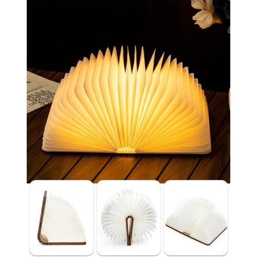8.3 Inch Wooden Book Lamp, Book Lovers Gifts,Teacher Appreciation Gifts for Women, LED Ambient Lighting, Magnetic Mood Lighting for Home&Library Decor (Walnut)