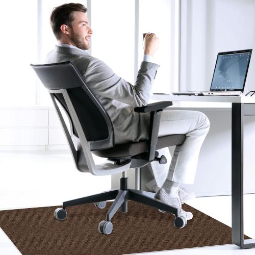 Sycoodeal Office Chair Mat for Hardwood Floor,Office Computer Gaming Chair Mat for Tile Floor,Large Floor Protector Rug,Anti-Slip,Easy to Clean,Coffee(48x36)