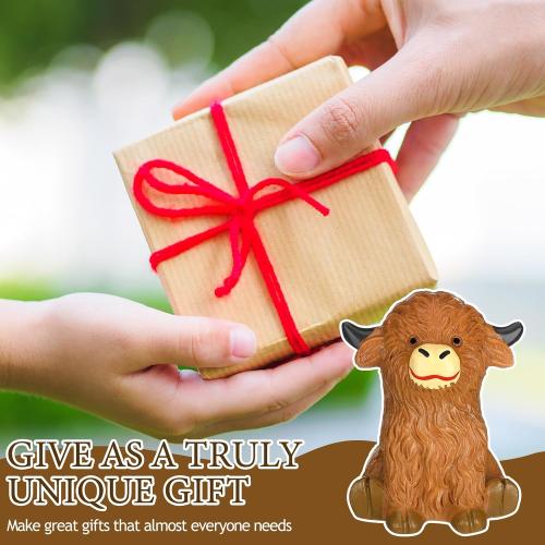 Honeydak 2 Pack Toilet Bolt Caps Decorative Highland Cow Toilet Bolt Screw Covers Cute Ceramic Bathroom Decor Fun Themed Gadgets Bathroom Replacement Parts