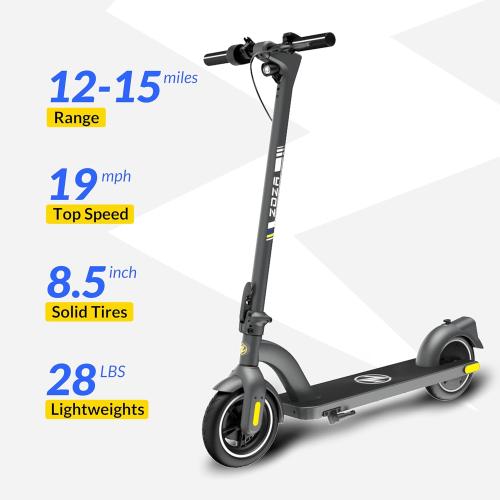 Electric Scooter ZD01,500W Peak Motor & 19MPH Electric Scooter Adults, 12-15 Mi RangeElectric Kick Scooters, 8.5 Solid Tires, E-Lock& E-Horn, Lightweight Foldable Escooter for Commuter