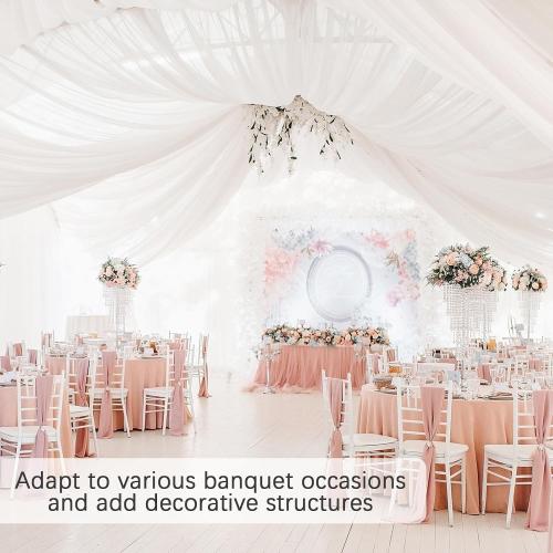 24 Inch Silver Ceiling Drapes Hanging Kit for 6 Panels, Metal Canopy Hoop Hardware Set for Wedding Ceiling Draping Fabric, Indoor & Outdoor Decoration (24 inch)
