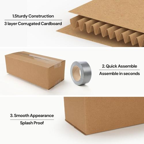 Rempry 40 Pack 9x4x3 Shipping Boxes Brown, Small Corrugated Cardboard Box for Mailing, Packaging Small Business, Kraft Mailer Boxes