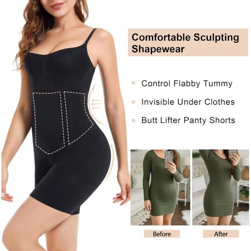 Size Large SHAPERX Shapewear for Women Tummy Control Open Bust Thigh Slimmer Body Shaper
