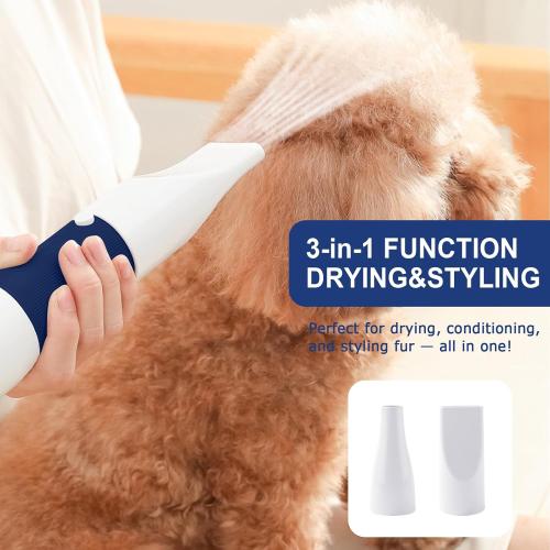 3-in-1 Pet Hair Dryer & Slicker Brush for Dogs & Cats – Portable, Professional, Adjustable Temp, Overheat Protection Dog Hair Dryer