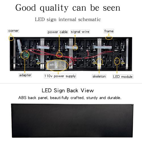 P4 Indoor Programmable Led Sign Scrolling Custom Display Message Board Digital Word Light for Business Bar Screen WiFi Control Electronic Advertising Pixel Led Panel Store Signs Menu(41.5×11.3)