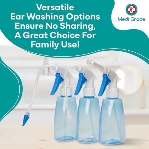 Medi Grade Ear Cleaning Kit Including Ear Cleaner Bottle, Basin with Quad-Stream tip - Earwax Removal Kit for Enhanced Hearing Clarity - Ear Wax Removal Tool for Ear Hygiene