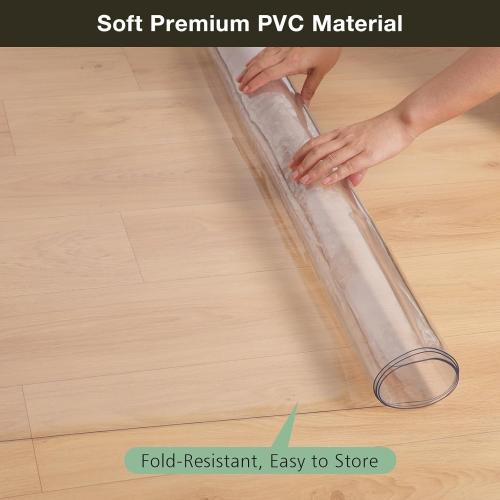 4x6 Crystal Clear Floor Mat 4×6ft, Upgraded Easy Flat Waterproof Vinyl Rug Cover, Stain-Resistant Plastic Area Rug Floor Protector for Kitchen, Dining Room, Indoor, Outdoor Mat