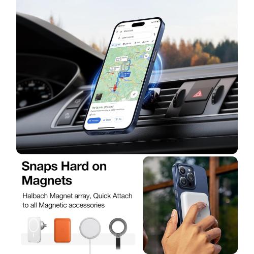 TORRAS Magnetic Slim-Fit for iPhone 15 Pro Max Case, Ultra-Thin 15 ProMax Phone Case Compatible with MagSafe, Lightweight Anti-Scratch Matte Hard iPhone 15 ProMax Case 6.7 inch OriginFit, Navy Blue