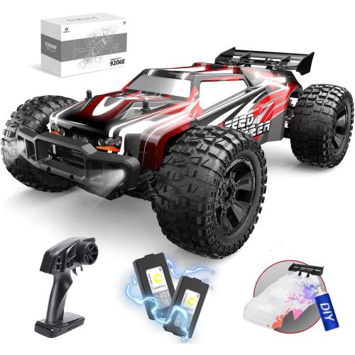 DEERC 9206E DIY Extra Shell 1:10 Scale Large RC Cars,48  KM/H Hobby Grade High Speed Remote Control Car for Adults Boys,All Terrain 4WD 2.4GHz Off Road Monster RC Truck with 2 Battery for 40  Min Play