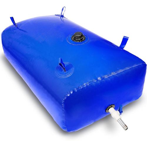 330 L/87 Gal Water Bladder Tank, Foldable Portable Water Storage Container, Emergency Water Bag for RV, Truck Bed, Fire Prevention, Drought Resistance, Blue