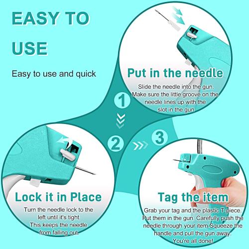 Stitch Gun for Clothes， Handheld Stitch Gun Quick Clothing Fixer，Sewing Kit Includes 1,000 Black Fasteners & 1,000 White Fasteners & 6 Needles (Blue)