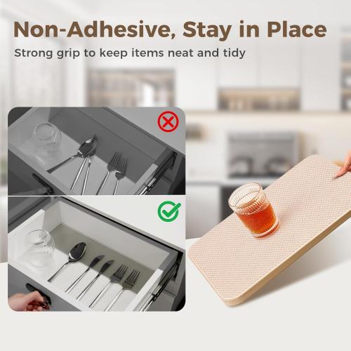 100% EVA Shelf Liner for Kitchen Cabinet, 24 x 120 Drawer Liners Non Adhesive Non Slip Waterproof Plastic Paper, Dresser Pantry Bathroom Refrigerator Protector, Clear