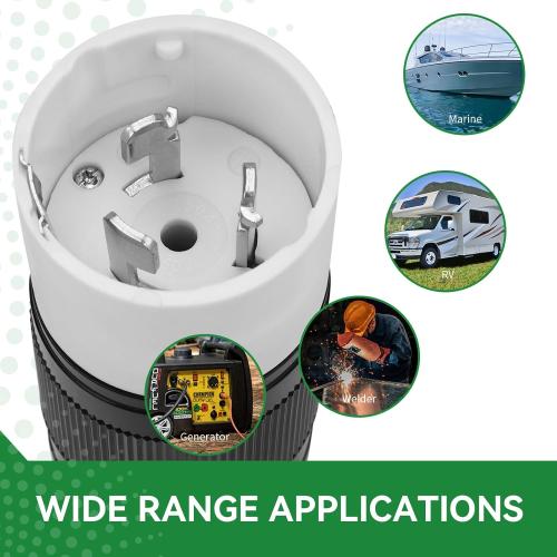 50 Amp Twist Lock Plug LL550P CS6365 Generator Power Cord Connector, ETL Listed