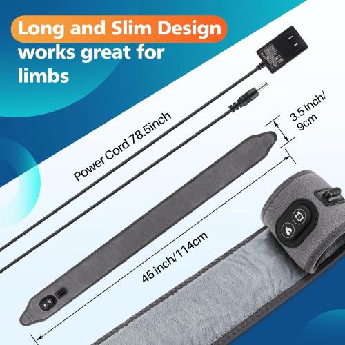 Elbow Heated Pad Wrap for Multiple Body Areas, FSA Eligible, Flexible Electric Heating Pads for Elbow Arm Wrist Ankle Leg Knee, Heated Brace Pad with 4 Heating Levels, 3 Timing Settings Blue