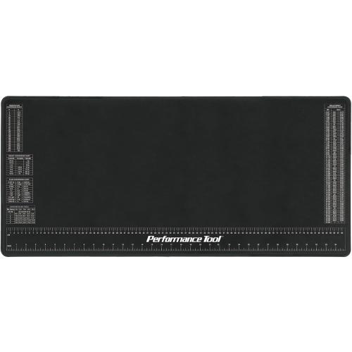 Performance Tool W88977 Neoprene Mat with Ruler and Reference Charts, Chemical Resistant, 16-Inch x 35.75-Inch, Protects Work Surface from Solvents and Oils