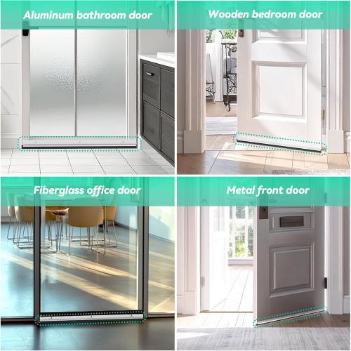 AMZNOVA Door Sweep, Door Threshold Sweeper for Interior & Exterior Bottom, Sweep Stripping Aluminum and Vinyl, Dust Bug Storm Weatherproof Aluminum Vinyl, 37in, White, 2Pack
