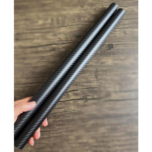 Size 30mmx27mmx500mm,1.5MM 2pcs 30mm Carbon Fiber Tube 30mmx27mmx500mm,1.5MM Wall Thickness 500MM Length,3K roll Wrapped Twill Matte Finish