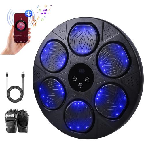 renZEC 2025 Music Boxing Machine for Adults and Kids, Smart Bluetooth Punching Bag with Boxing Gloves, Boxing Wall Mount Machine, Target Training Equipment for Home, Office, Gym(Upgrade)