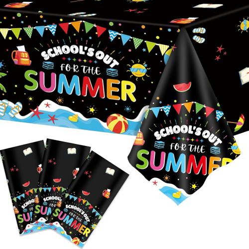 School's Out for The Summer Tablecloths for Kids Class End of School Year Theme Table Covers Supplies Summer End of School Decorations School's Out Tablecloths for Graduation Preschool Party Favors