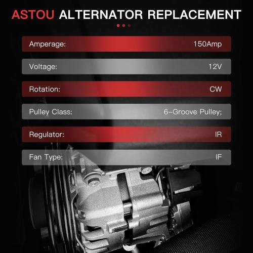 New Alternator fit 2006 2007 2008 2009 2010 4.6L for Cadillac DTS Alternator for Buick Lucerne Alternator Compatible OEM Alternator Replacement# 11178 104210-4370 104210-5990 20843302 25755840