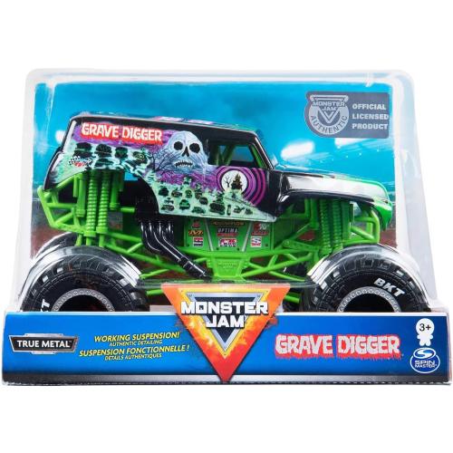 Monster Jam, Official Grave Digger Monster Truck, Die-Cast Vehicle, 1:24 Scale