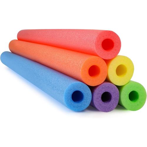 Hanaive 6 Pack Pool Noodles Swimming Floating Foam Tube 52 Inch Hollow Swim Noodles Bulk Floats Heavy Duty for Swimming Decoration Craft Projects Multi-Purpose