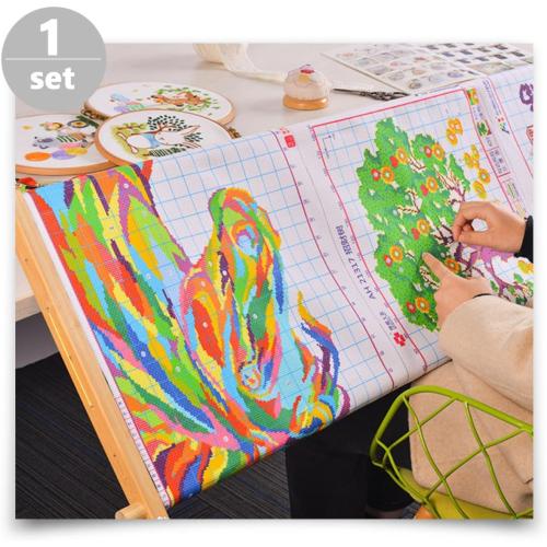 SHERCHPRY Wooden Cross Stitch Stand Compact Embroidery Tapestry Frame Install Beech Wood Embroidery Holder for Tabletop Needlework Craft