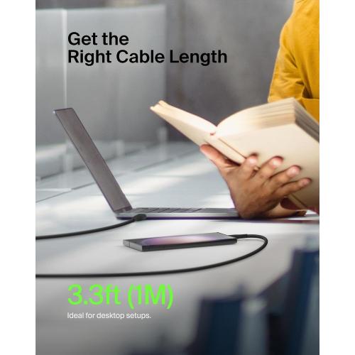 Belkin USB C to USB A Cable, 3.3ft, 15W - Type C Charger, iPhone Charger Cord for iPhone 16, Galaxy S25, Pixel 9, AirPods, iPad Pro, Tablet, Switch 2 & More, CarPlay - Black