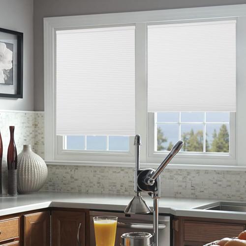 Joydeco Cellular Shades Cordless, 35 Inch Wide Blackout Cellular Blinds for Windows, Waterproof Honeycomb Blinds White Window Coverings for Bedroom, Living Room, Office, Kitchen (35 W x 64 H)