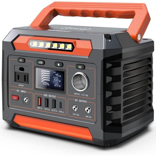 PROGENY 300W Portable Power Station, 299Wh/80818mAh Solar Generator, Regulated DC Output Backup Battery with Pass-Through Charging AC Outlet, Pure Sine Wave, LED Light Power Station for CPAP Camping
