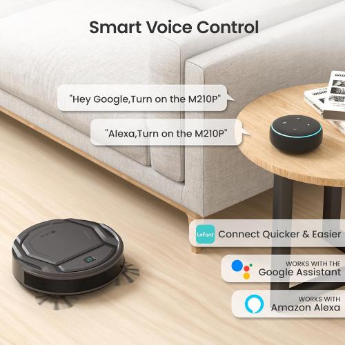 Lefant Robot Vacuum Cleaner M210 Pro,Slim,Quiet,2200Pa Suction,120 Min Self-Charging Robotic Vacuums, Freemove 3.0,WiFi/APP/Alexa,6 Cleaning Modes Ideal for Hard Floors Pet Hair Low Carpet,Black