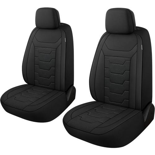 CAROMOP Breathable Car Seat Cover 2 Front Seats, 3D Air Mesh Cloth Seat Covers for Cars, Universal Fit Automotive Car Interior Covers for SUV Vans Sedans Trucks(Black)