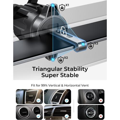 LISEN for MagSafe Car Mount, [Upgrade 2026 Ultra Magnets] Magnetic Phone Holder for Your Car Cell Phone Holder Mount for Air Vent Car Accessories for Men Women fit iPhone 17 16 15 14 13 12 Pro Max