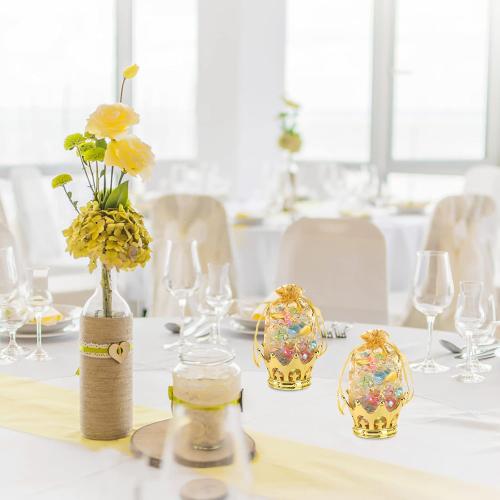 WUWEOT 36 Pack Crown Candy Holder, Party Favors Fillable Crown Goblet with Pouch, Decorative Gold Candy Favor Containers for Birthday Party Supplies