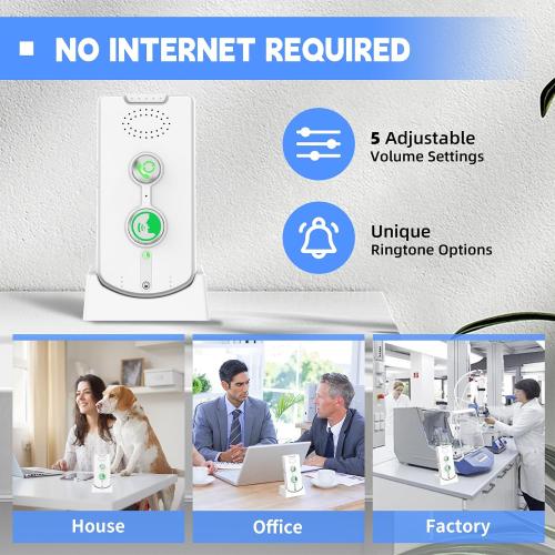 2 Way Intercoms Wireless for Home Office,Portable Room to Room Long Range Intercom System with Charging Base, Long Standby Time 5 Level Volume Adjustment,38 Ringtones Adjustment (3 Pack)