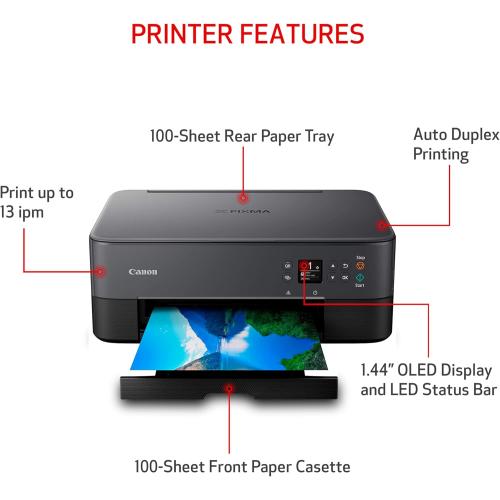 Canon PIXMA TS6420a All-in-One Wireless Inkjet Printer [Print, Copy, Scan], Works with Alexa