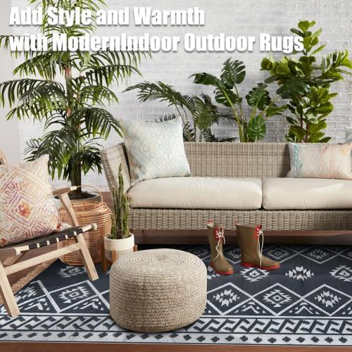 LILIOFFIC Outdoor Rug Waterproof 6x9 ft Outdoor Carpet Patio Rug Mat Reversible RV Camping Rug Plastic Straw Rug Outside Outdoor Area Rug for Patio Deck Balcony Backyard Picnic Beach